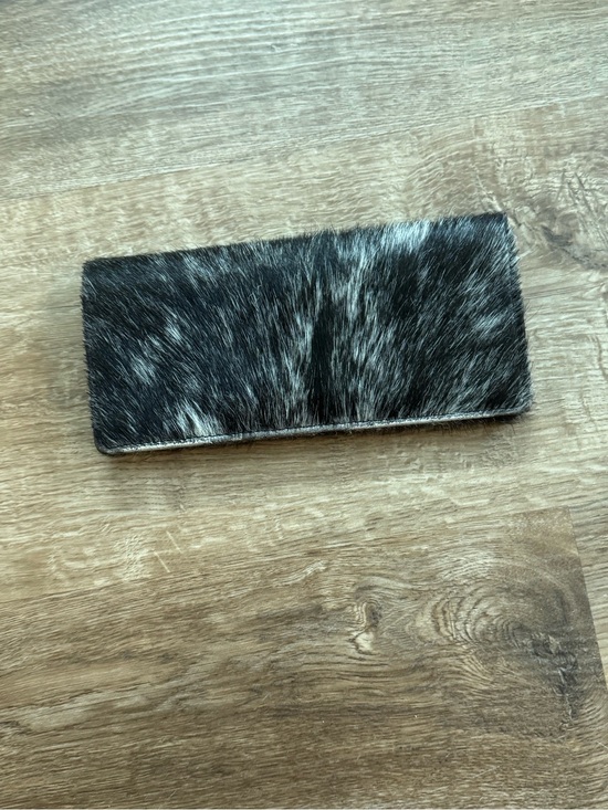 Myra Bag Handbags - Myra Bag Black & White Speckled Faux Fur Wallet